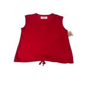 The Sweatshirt Project Sleeveless Red Knit Top XL New Cotton Blend Casual Holida